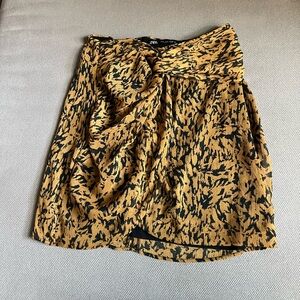 Zara Linen Silky Pattern Skirt Mini